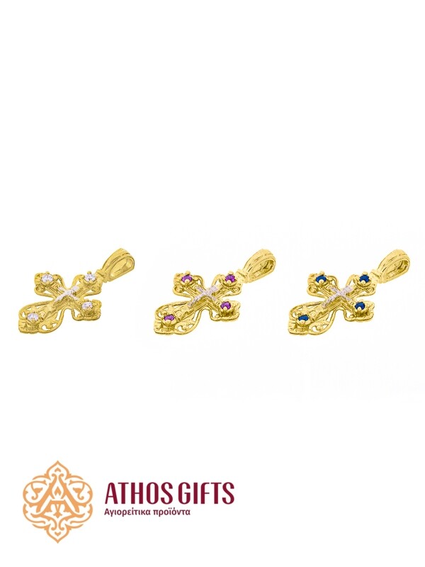 A cross pendant for the neck made of silver with gilding.