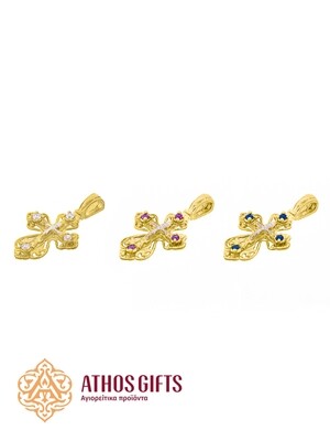 A cross pendant for the neck made of silver with gilding.