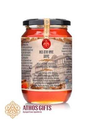 Natural forest honey, produced by the monks of Mount Athos in Karyes.