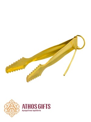 Metal tongs for charcoal and incense.