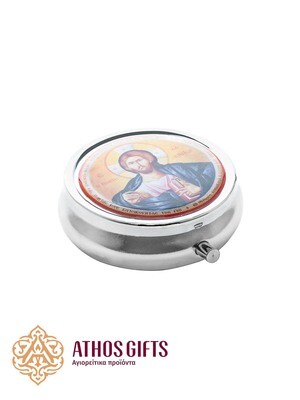 Metal box “Christ Pantocrator” for storing pills or other small items.