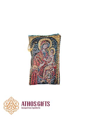 Fabric amulet featuring the Mother of God Gorgoepikoos.