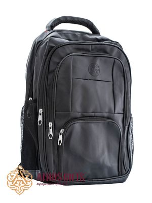 Men’s backpack with two main compartments and three additional zippered compartments