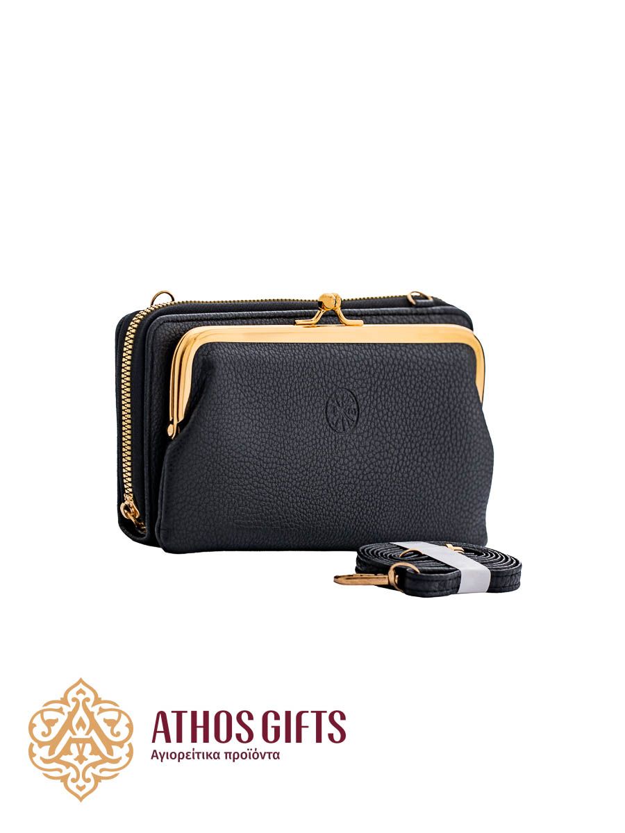 Women's Wallet ΧΡ ΑΩ, Color: Black