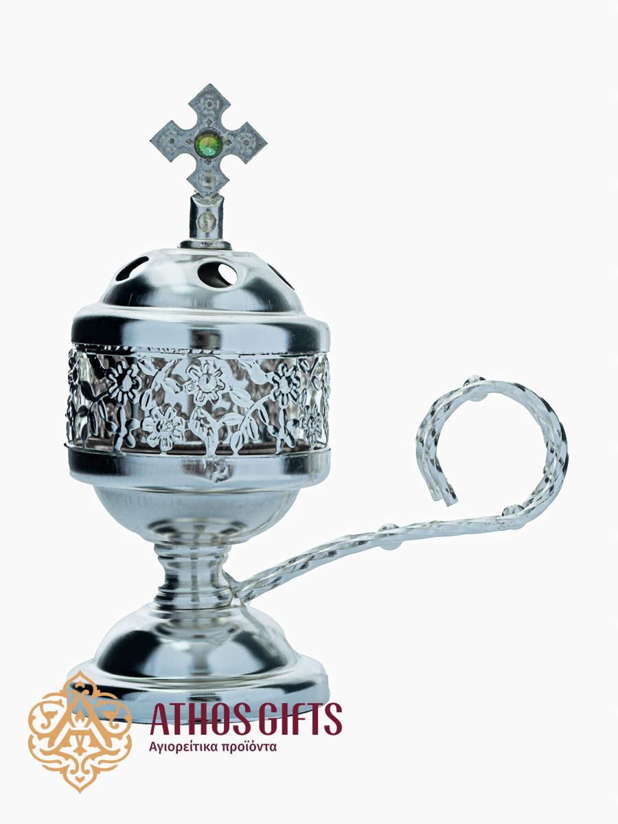 Metal Home Censer with a lid, Color: Silver color