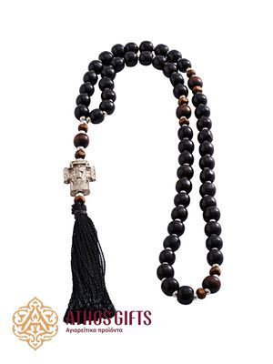 Prayer rope with a metal cross and a tassel.