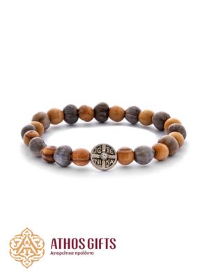 Tears of Virgin Mary bracelet with wooden grains