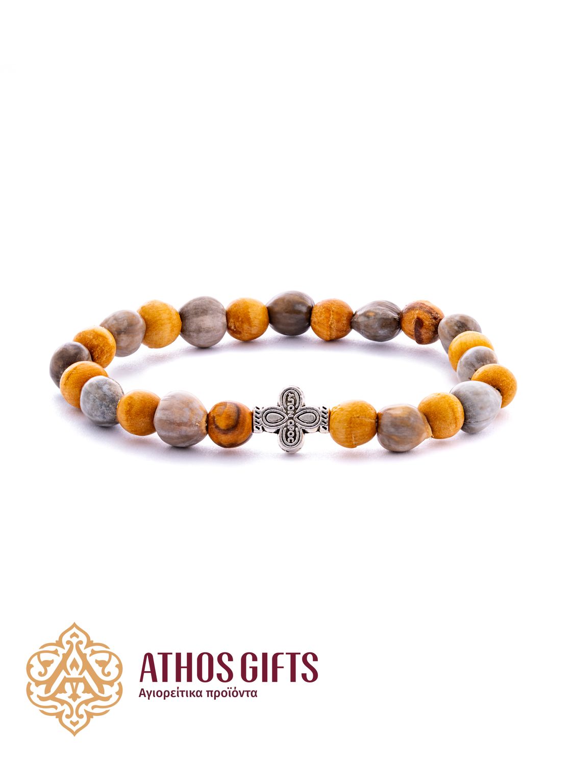 Tears of Virgin Mary bracelet with wooden grains