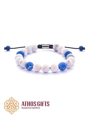 Handmade bracelet made of natural howlite and sodalite stones