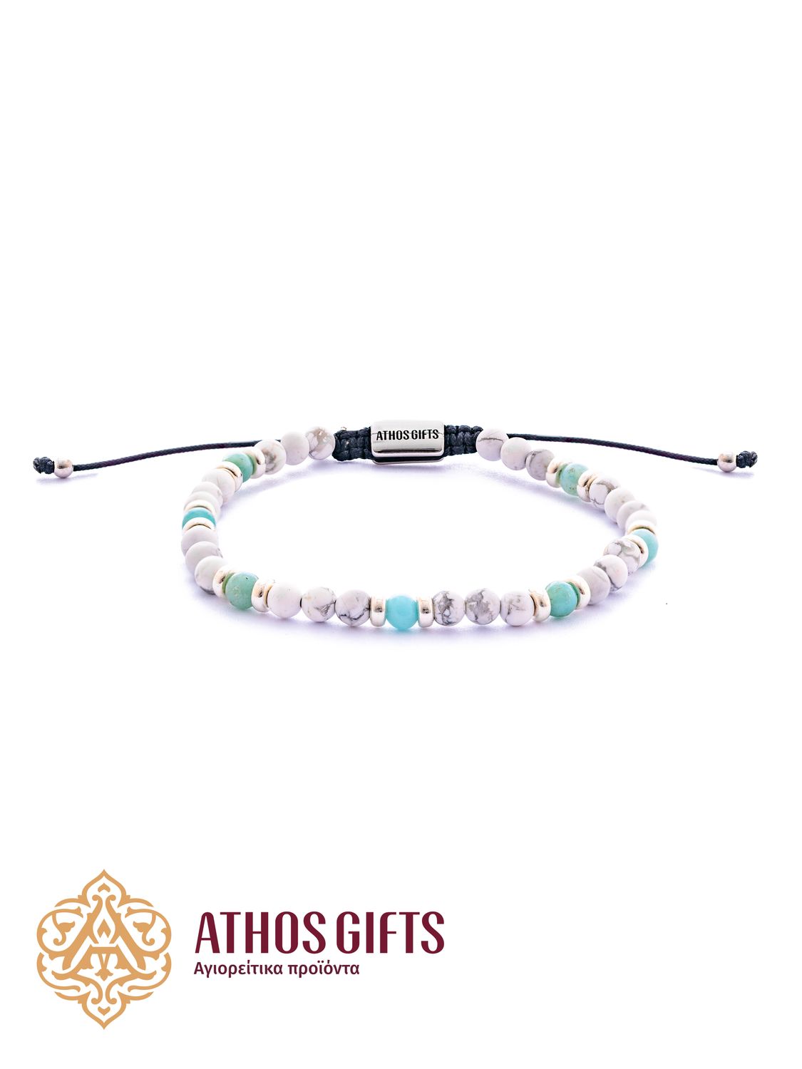Bracelet made of howlite and amazonite with silver