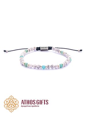 Bracelet made of howlite and amazonite with silver