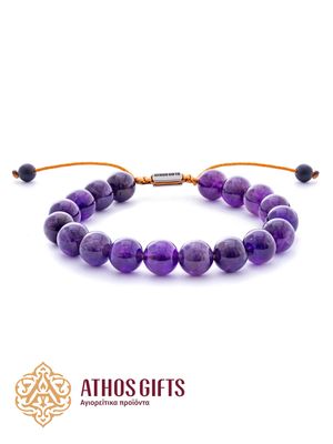 Handmade violet amethyst bracelet