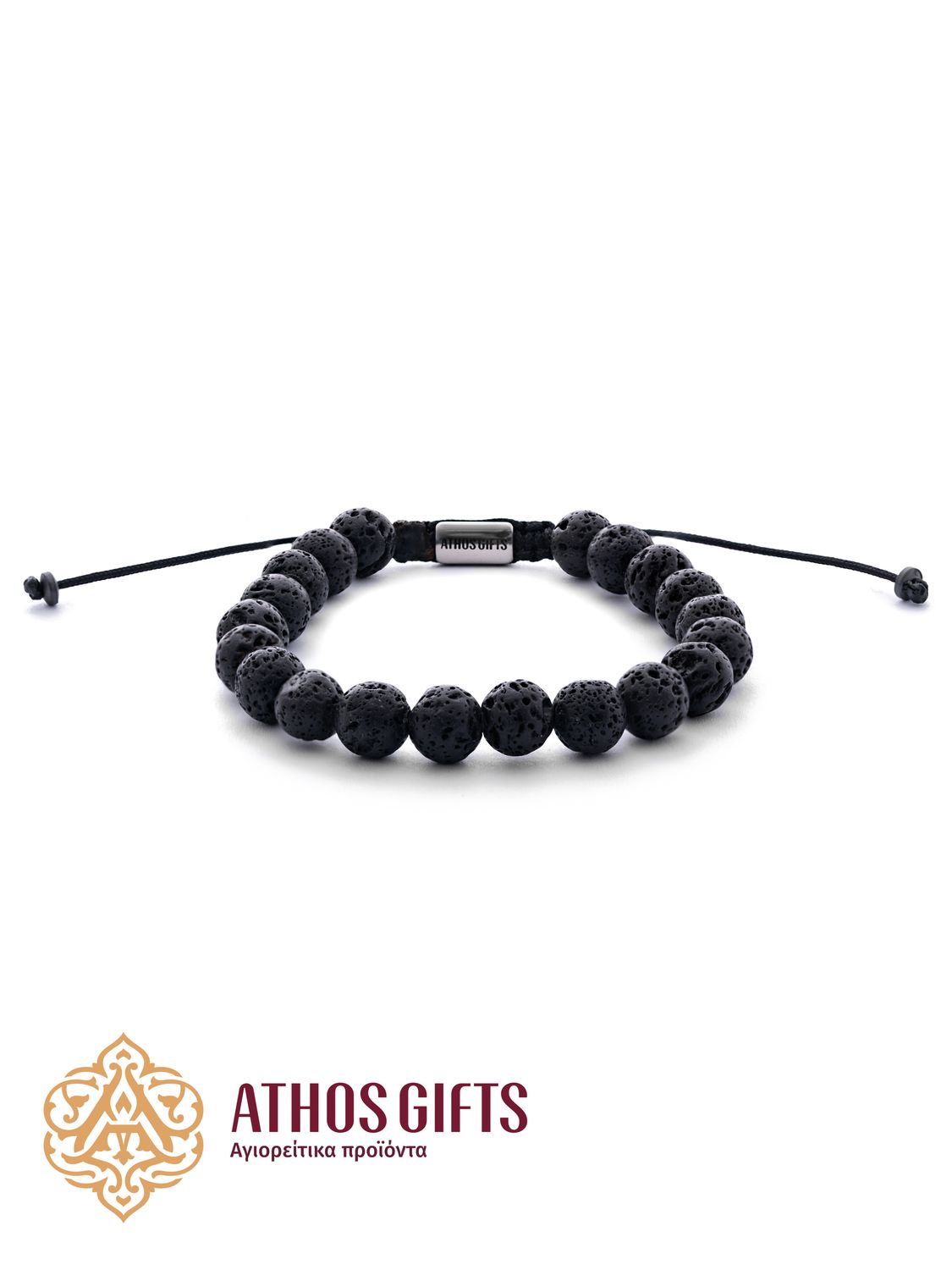 Handmade bracelet made of lava stone.