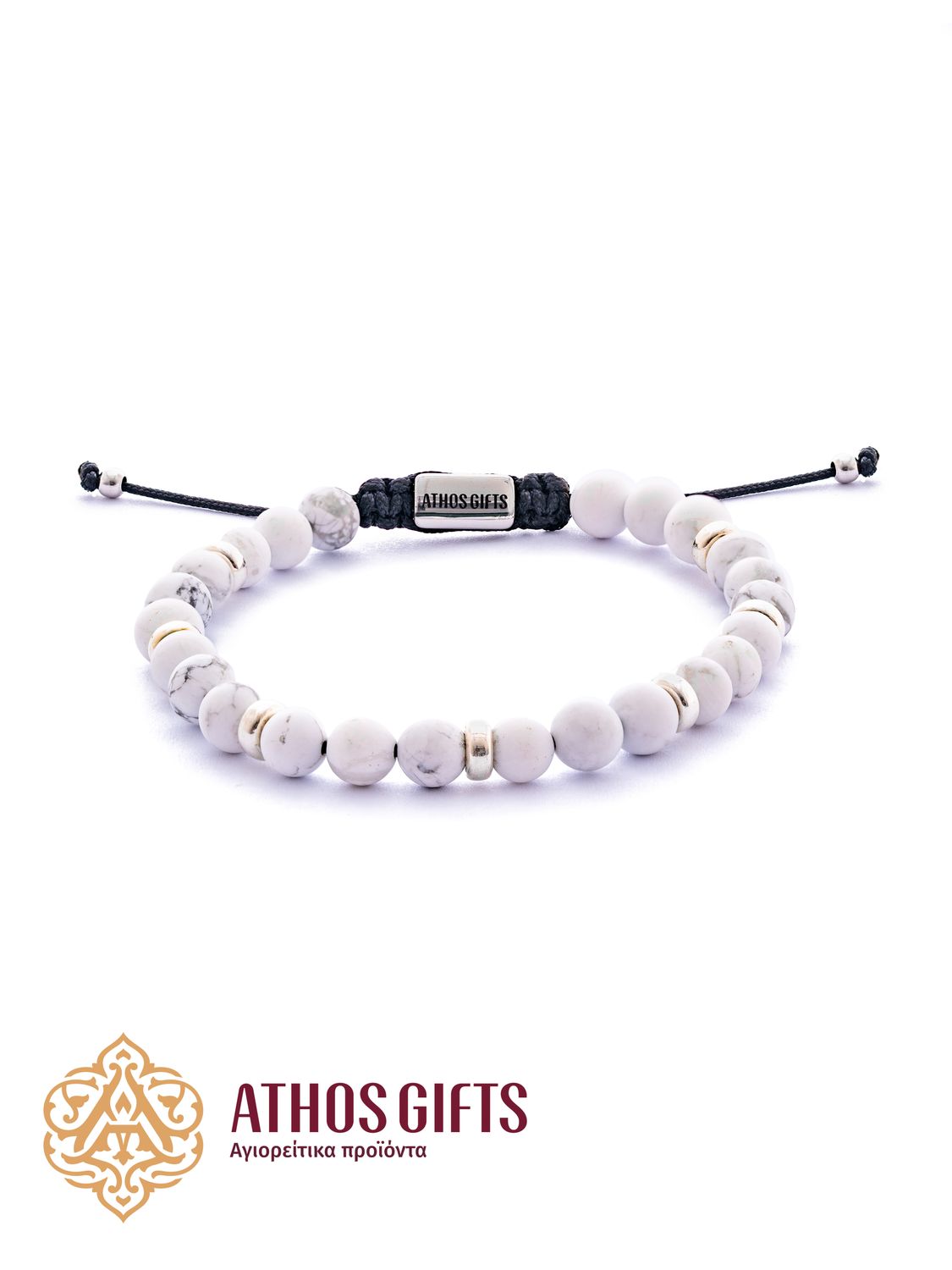 Bracelet made of howlite and amazonite with silver