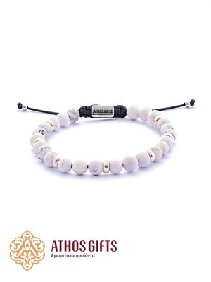 Bracelet made of howlite and amazonite with silver