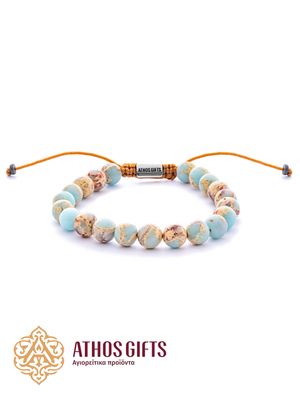 Handmade bracelet made of snake jasper