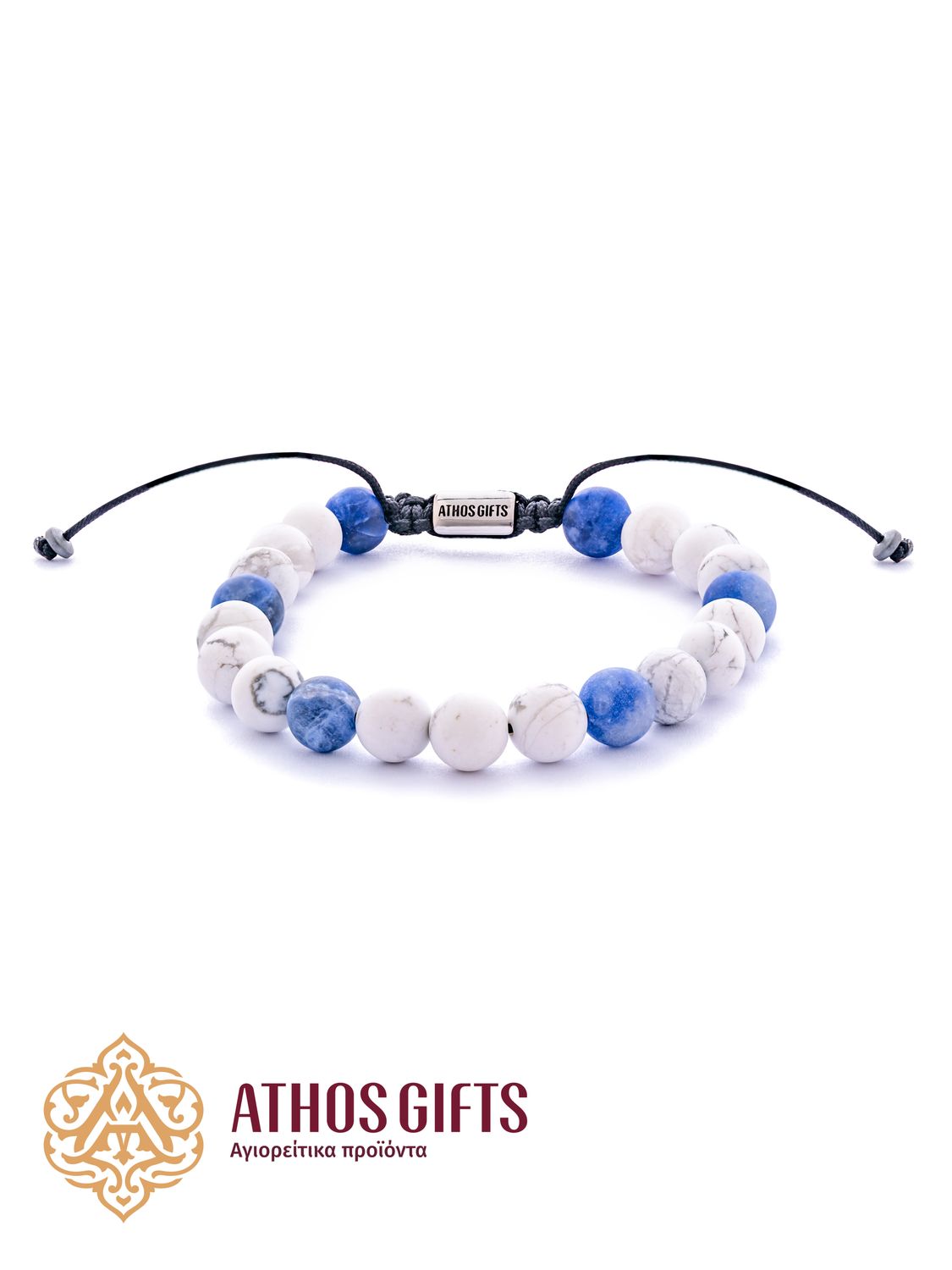 Handmade bracelet made of natural howlite and sodalite stones