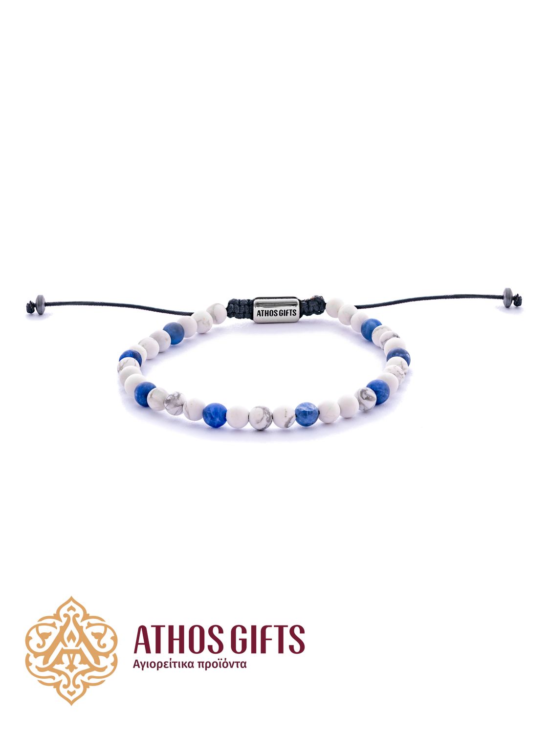 Handmade bracelet made of natural howlite and sodalite stones