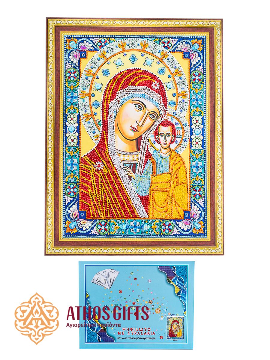 Diamond mosaic of the Kazan Mother of God
