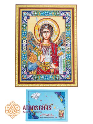 Diamond painting kit “Archangel Michael”, 30×40 cm, with rhinestones in 19 different colors.
