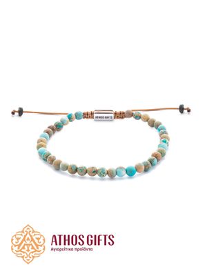 Handmade bracelet made of turquoise jasper.