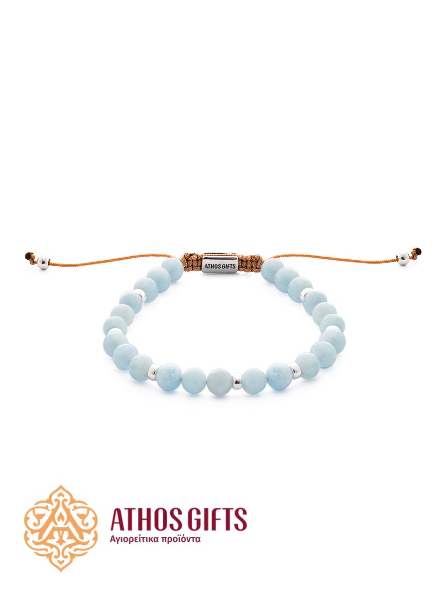 Браслет ручної роботи з аквамарину зі сріблом