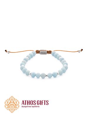 Handmade aquamarine bracelet with silver