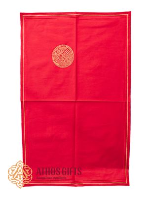 Cloth made of red cotton fabric with gold embroidery