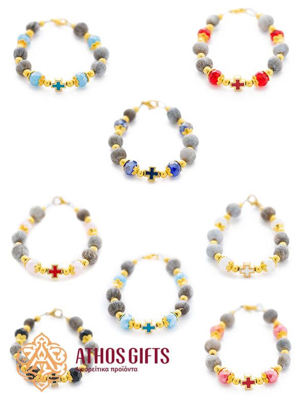 Bracelets handmade by the monks of Athos from the seeds of the “Tears of the Theotokos” plant with bead inserts