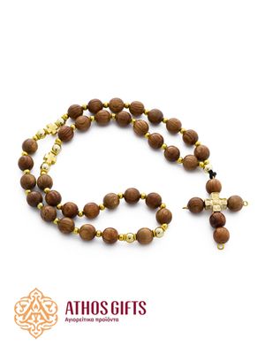Wooden prayer rope with 33 beads.