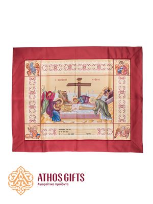 Antimension made of dense fabric with the image of the Entombment of Jesus Christ