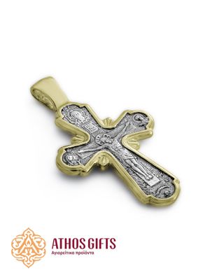 Sterling silver cross with icon 3,9 cm