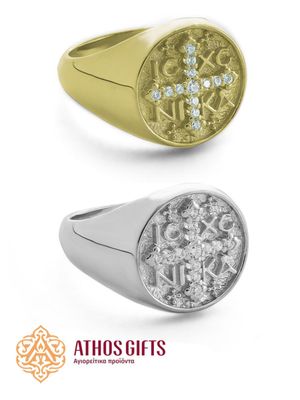 Sterling Silver Ring ΙΣ ΧΣ ΝΙΚΑ