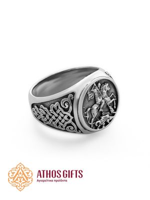 Men’s 925 sterling silver ring “Saint George”.