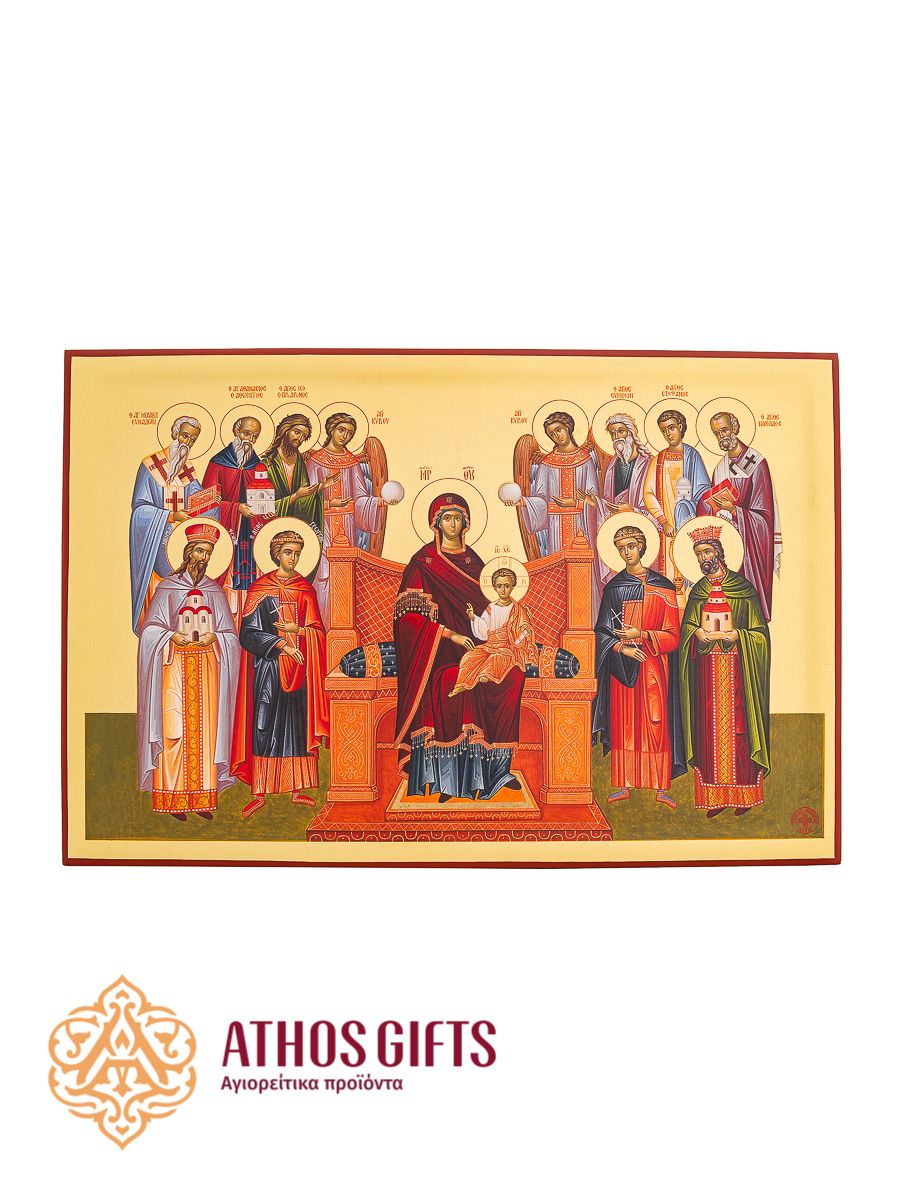 The icon of the Theotokos “Economissa” is handcrafted from natural wood.