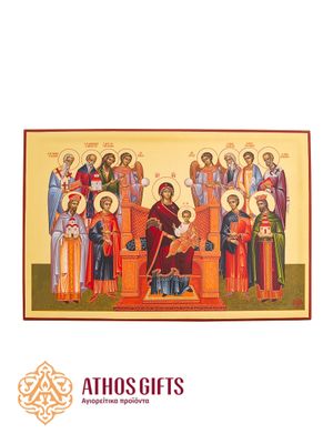The icon of the Theotokos “Economissa” is handcrafted from natural wood.