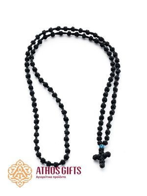 Плетені чотки комбоскіні з однією пластиковою стразою та хрестиком.