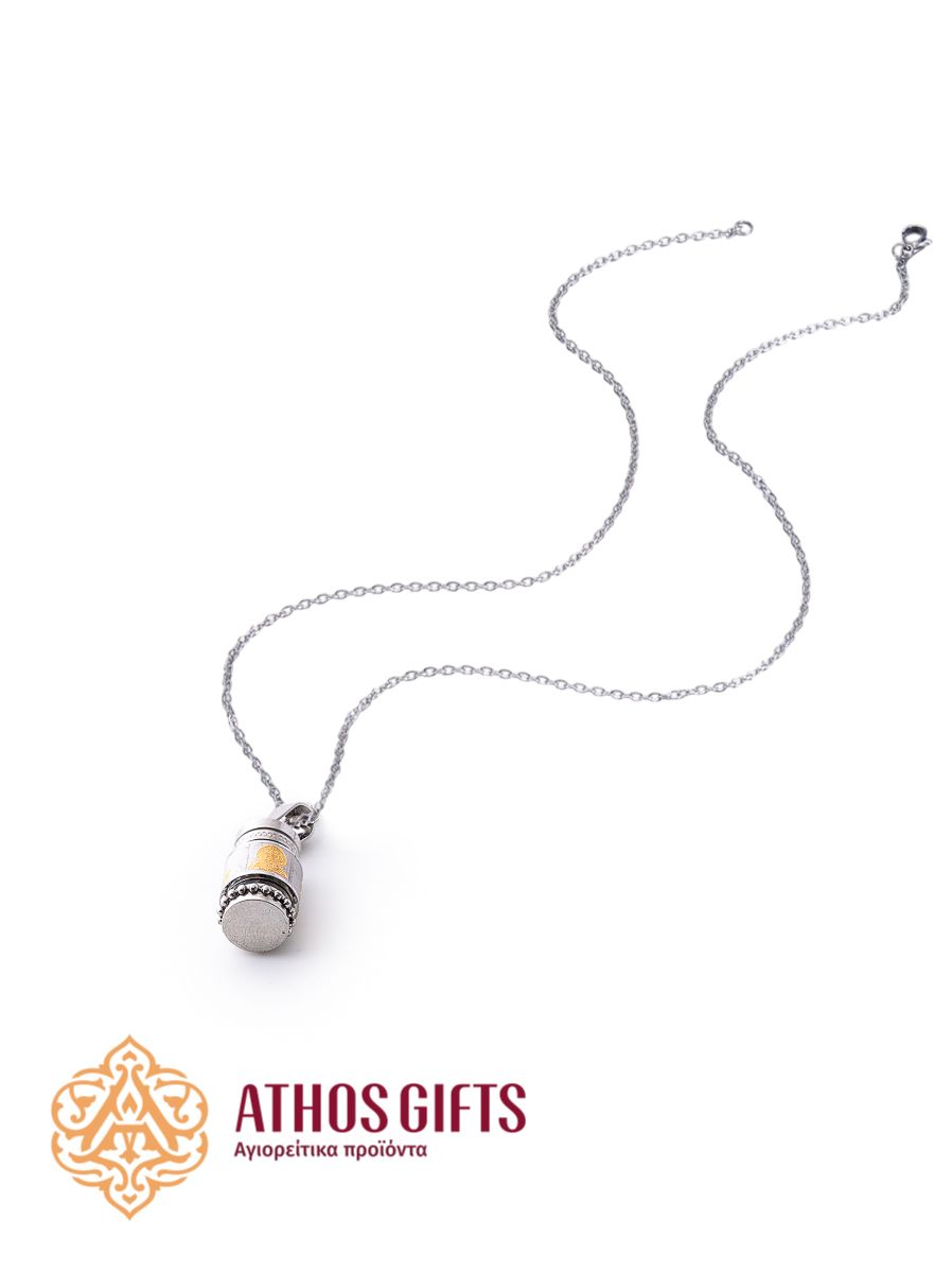 Metal St. Spyridon locket with a piece of the Saint’s slipper