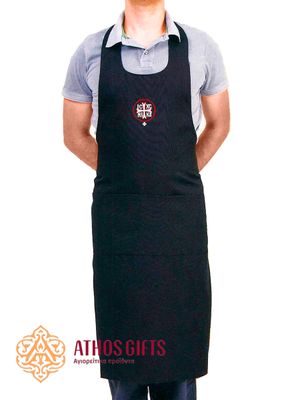 Universal work apron made of durable fabric with the embroidered inscription “ΙΣ ΧΣ ΝΙΚΑ”.