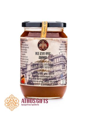 Natural floral honey, produced by the monks of Mount Athos in Karyes.