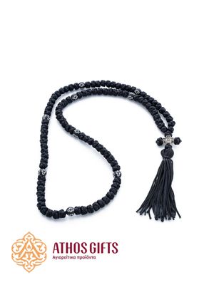 Handmade woven prayer rope with 100 knots.
