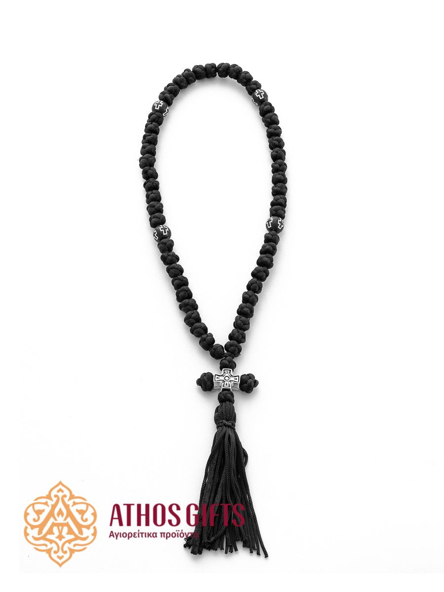 Handmade komboskini prayer ropes are woven from wool by the monks of the Holy Mount Athos.