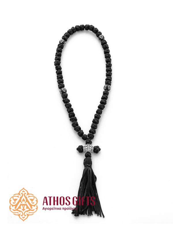 Handmade komboskini prayer ropes are woven from wool by the monks of the Holy Mount Athos.