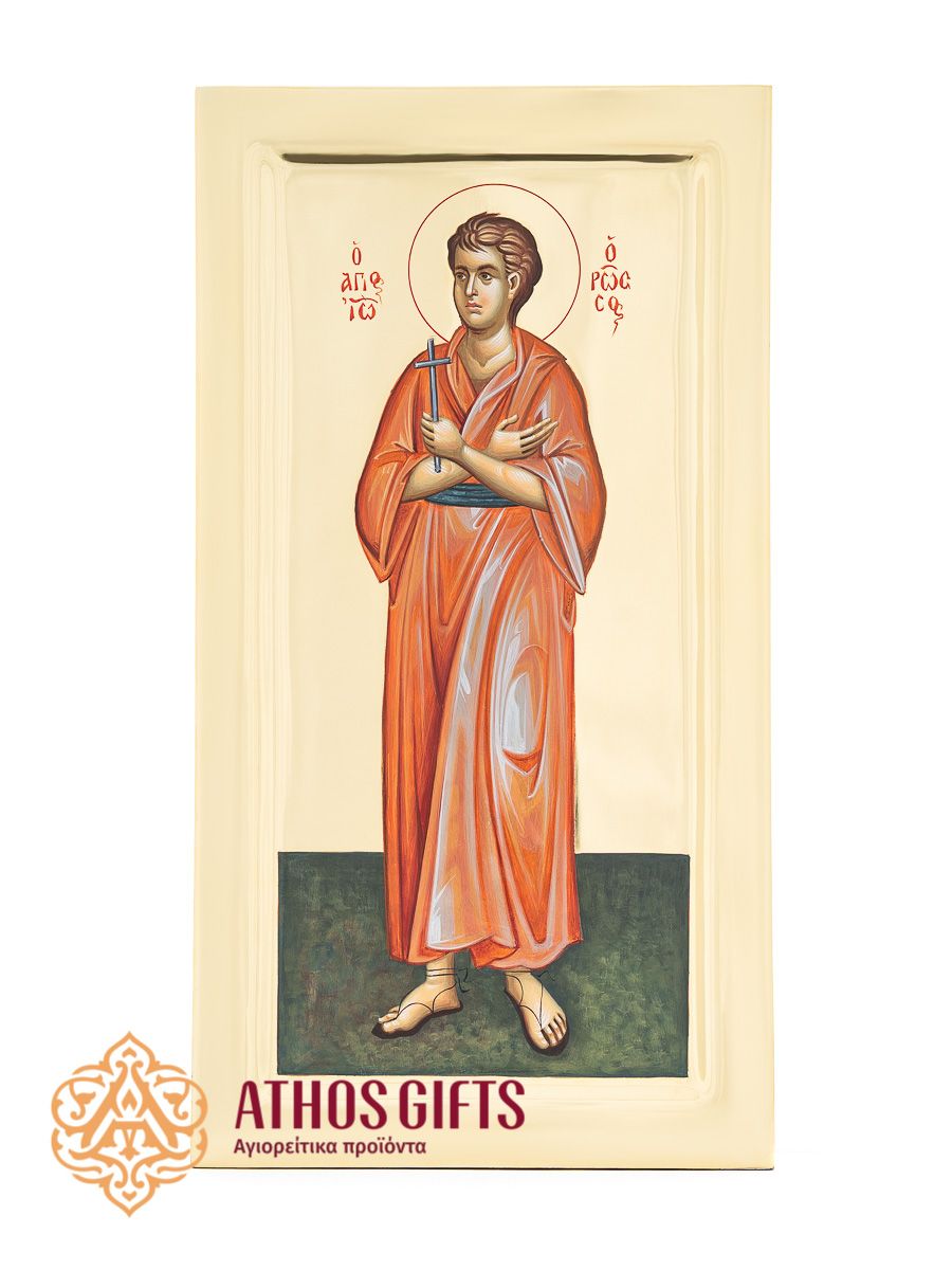 Handmade icon “Saint John the Russian”, crafted on natural linden wood