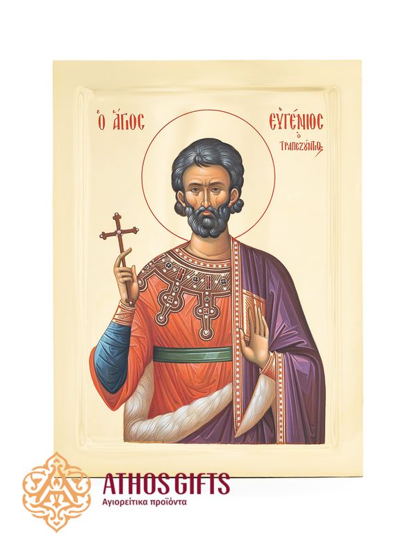 Handmade icon “Eugenius of Trebizond”, crafted on natural linden wood