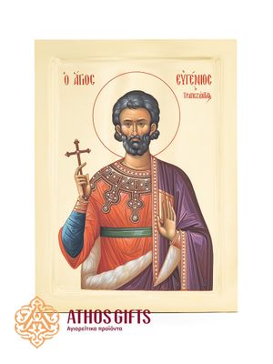 Handmade icon “Eugenius of Trebizond”, crafted on natural linden wood