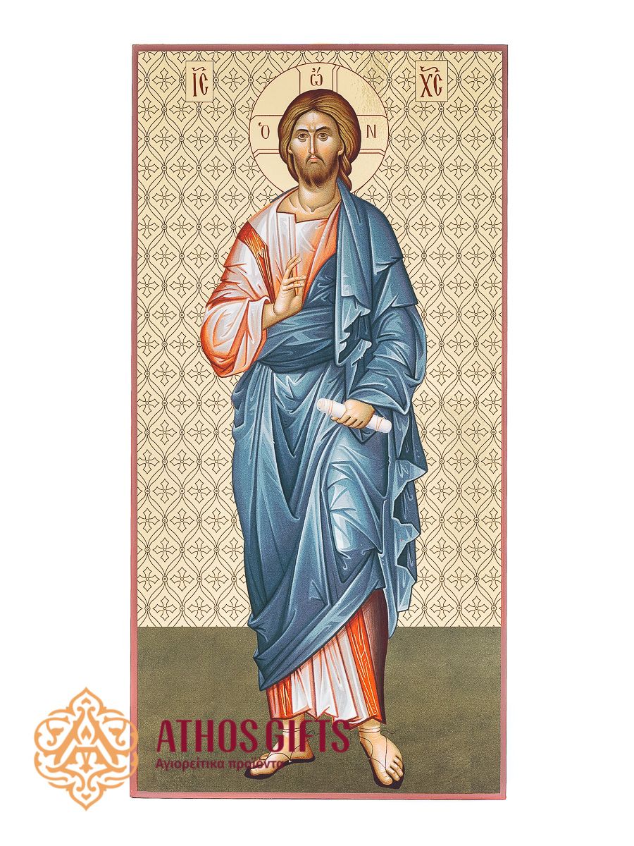 Icon of Jesus Christ made on particleboard using advanced printing and production technologies