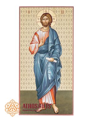 Icon of Jesus Christ made on particleboard using advanced printing and production technologies