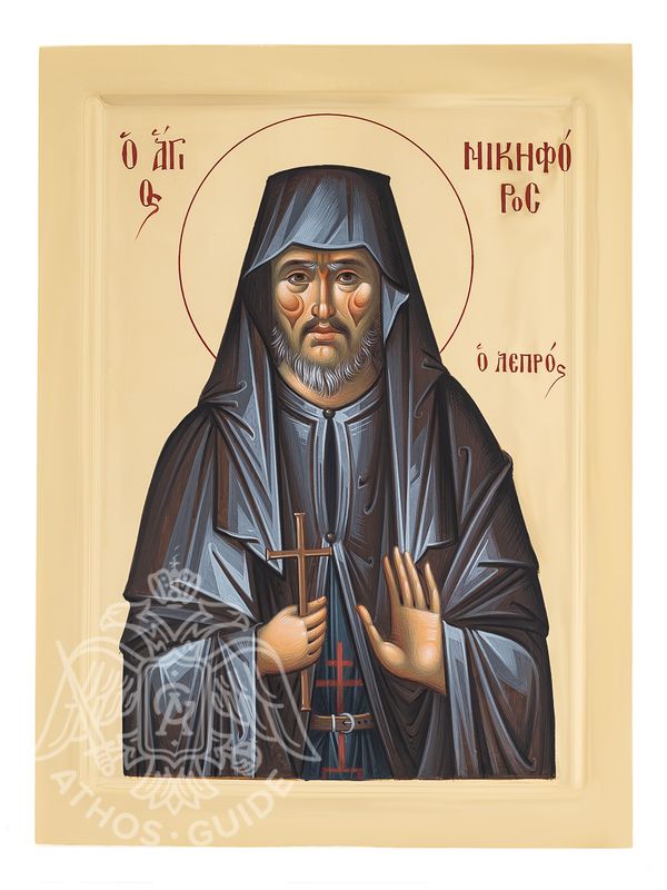 Handmade icon “Saint Nikephoros”, crafted on natural linden wood