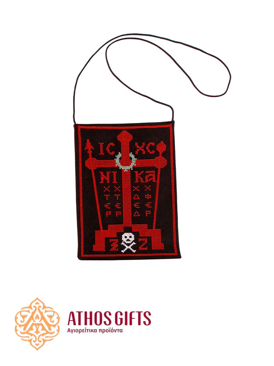 Monastic schema made of durable black fabric with embroidery
